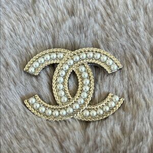 Chanel Gold and Pearl Brooch